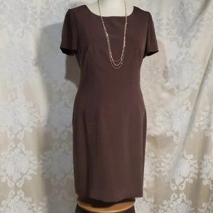 August Silk Hershey Chocolate Kiss Brown Shift Dress